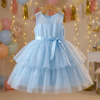 Tul pentru TUTU DOTS light blue