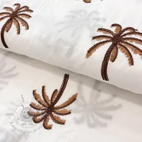 Țesătură din bumbac VOILE EMBROIDERY Palm brown