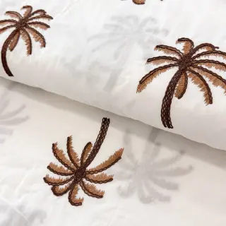 Țesătură din bumbac VOILE EMBROIDERY Palm brown