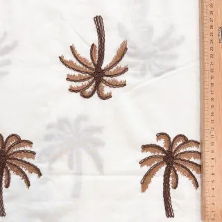 Țesătură din bumbac VOILE EMBROIDERY Palm brown