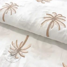 Țesătură din bumbac VOILE EMBROIDERY Palm cream