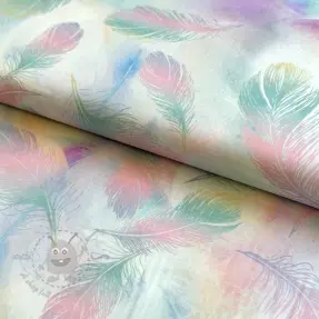Țesătură din bumbac VOILE Feathers digital print