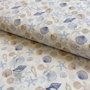 Țesătură din bumbac DOBBY Shells digital print