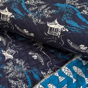 Țesătură din bumbac QUILT DOUBLE SIDED Square design B