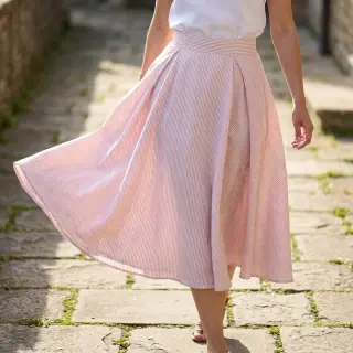 In cu bumbac Stripe rose