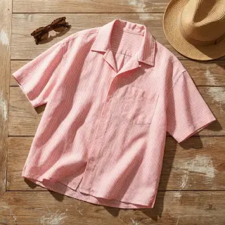In cu bumbac Stripe salmon