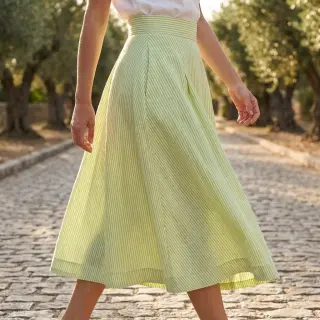 In cu bumbac Stripe lime