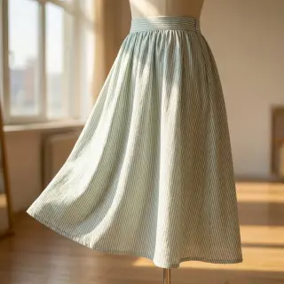 In cu bumbac Stripe pastel green
