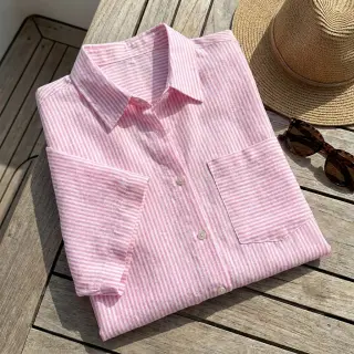 In cu bumbac Stripe fuchsia