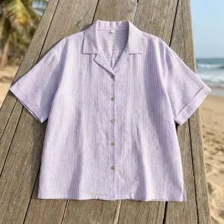 In cu bumbac Stripe purple