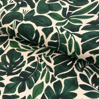 Țesătură decorativă Big leaves green digital print