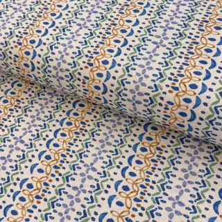Țesătură decorativă Linenlook Blue pattern digital print