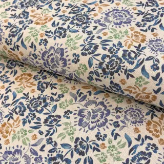 Țesătură decorativă Linenlook Blue roses digital print