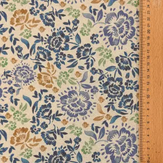 Țesătură decorativă Linenlook Blue roses digital print