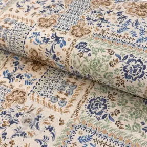 Țesătură decorativă Linenlook Blue heritage digital print