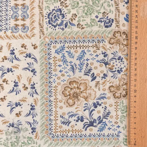 Țesătură decorativă Linenlook Blue heritage digital print