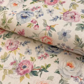 Țesătură decorativă Linenlook Romance digital print
