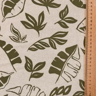 Țesătură decorativă Linenlook Leaves army green