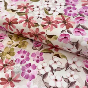 Țesătură decorativă Floralia pink digital print