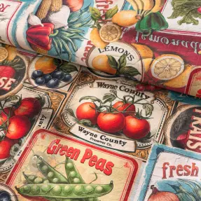Țesătură decorativă Vegetables digital print