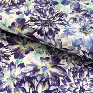 Țesătură decorativă Peony blue digital print