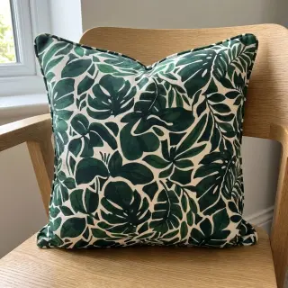 Țesătură decorativă Big leaves green digital print