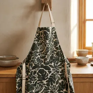 Țesătură decorativă Big leaves grey digital print