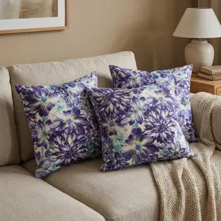 Țesătură decorativă Peony blue digital print