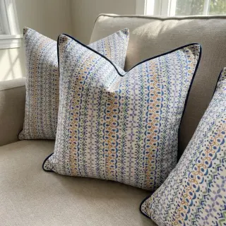 Țesătură decorativă Linenlook Blue pattern digital print