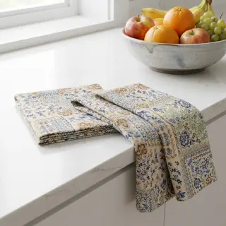 Țesătură decorativă Linenlook Blue heritage digital print