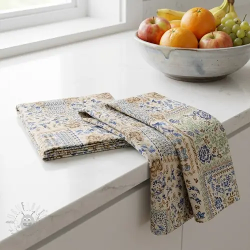 Țesătură decorativă Linenlook Blue heritage digital print