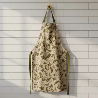 Țesătură decorativă Linenlook Leaves army green