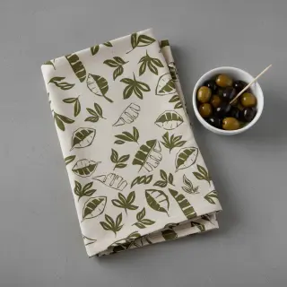 Țesătură decorativă Linenlook Leaves army green