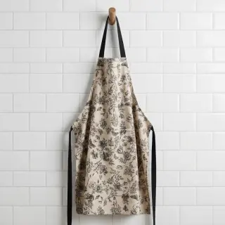 Țesătură decorativă Linenlook Painting flowers black digital print