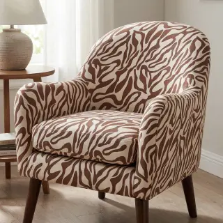 Țesătură decorativă Linenlook Animal dark brown