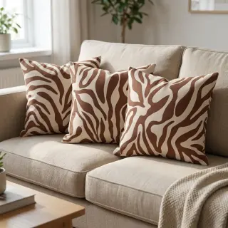 Țesătură decorativă Linenlook Animal dark brown