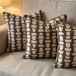 Țesătură decorativă Linenlook Abstract brown