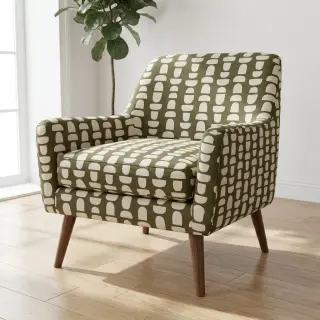 Țesătură decorativă Linenlook Abstract green
