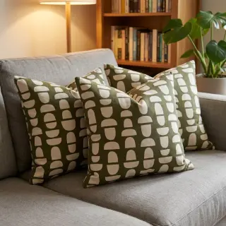 Țesătură decorativă Linenlook Abstract green