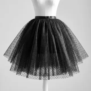 Tul pentru TUTU DOTS black