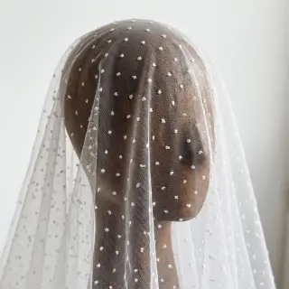 Tul pentru TUTU DOTS white