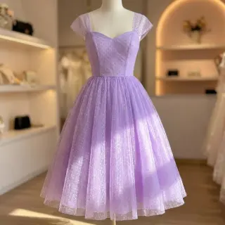 Tul pentru TUTU DOTS lilac