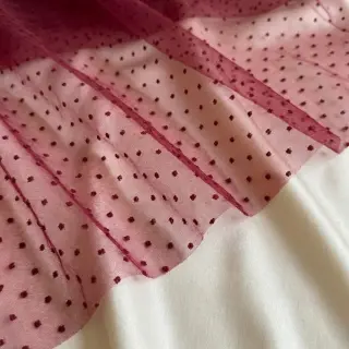 Tul pentru TUTU DOTS bordeaux