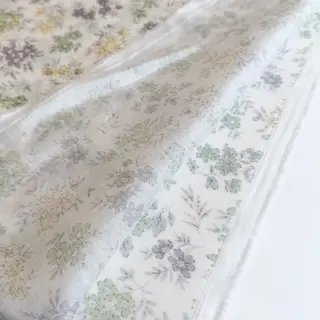 Lyocell cu in și mătase Retro Flowers design D