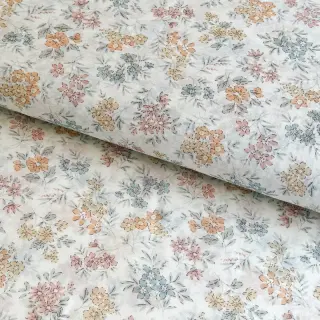Lyocell cu in și mătase Retro Flowers design E