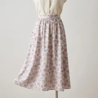 Lyocell cu in și mătase Retro Flowers design C