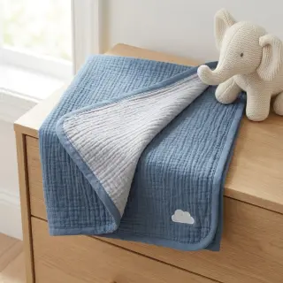 Mușelină DOUBLE FACE cloud blue