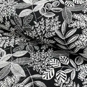 Țesătură decorativă jacquard Valerian allover noir