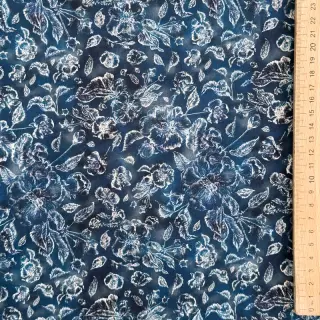 Viscoză RAYON POPLIN White flowers design C