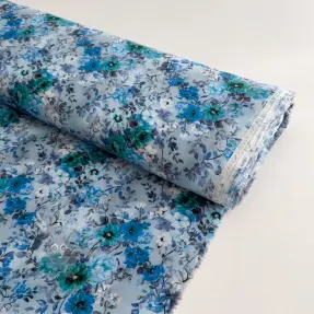 Viscoză RAYON POPLIN Flower sea design D